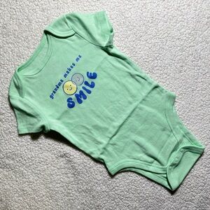 Green Baby Onesie with Smile Print